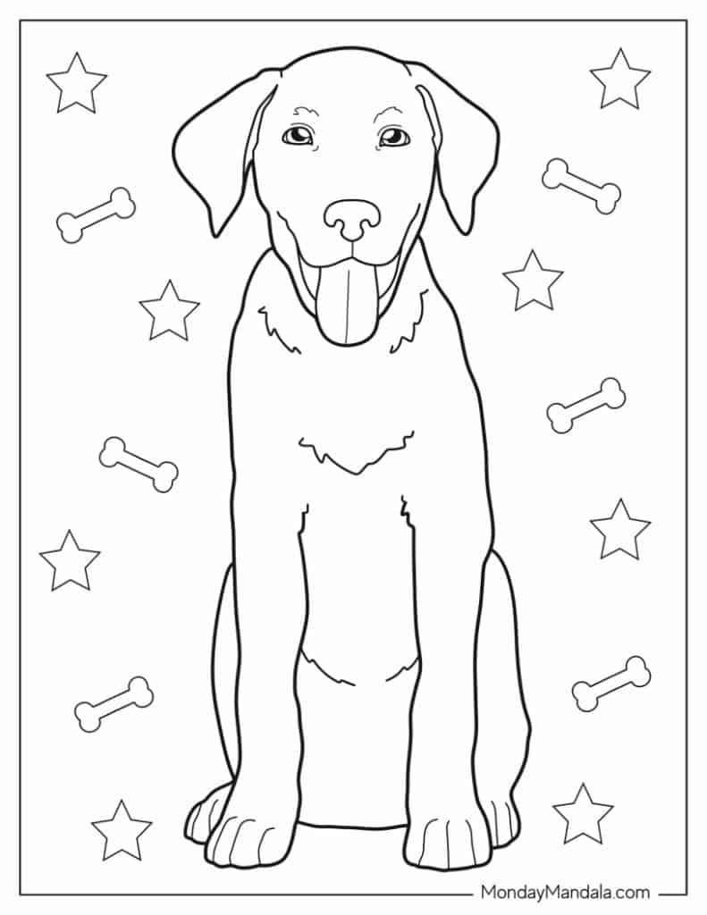 Dog coloring pages free pdf printables