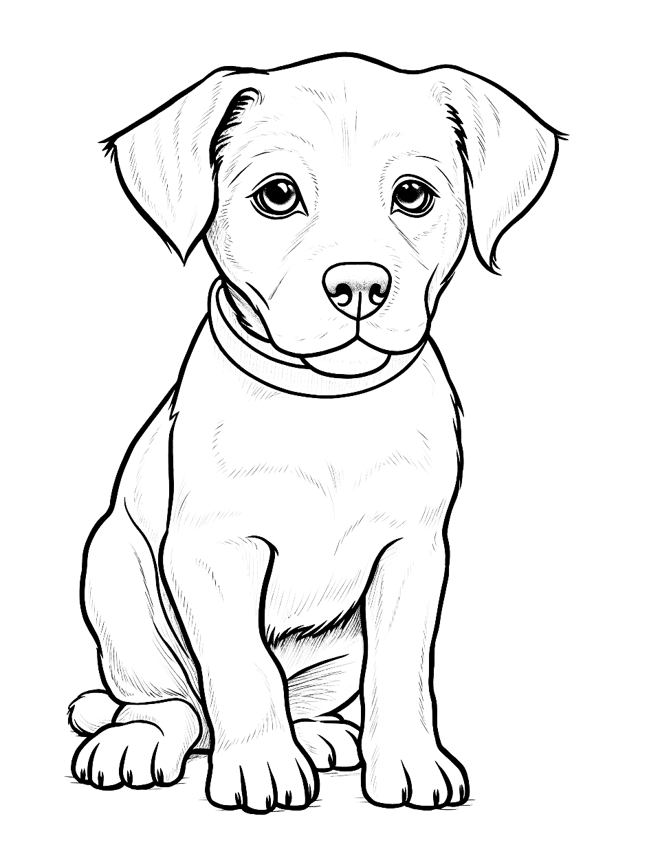 Puppy coloring pages free printable sheets