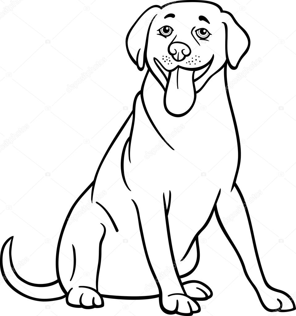 Labrador retriever dog cartoon for coloring stock vector by izakowski