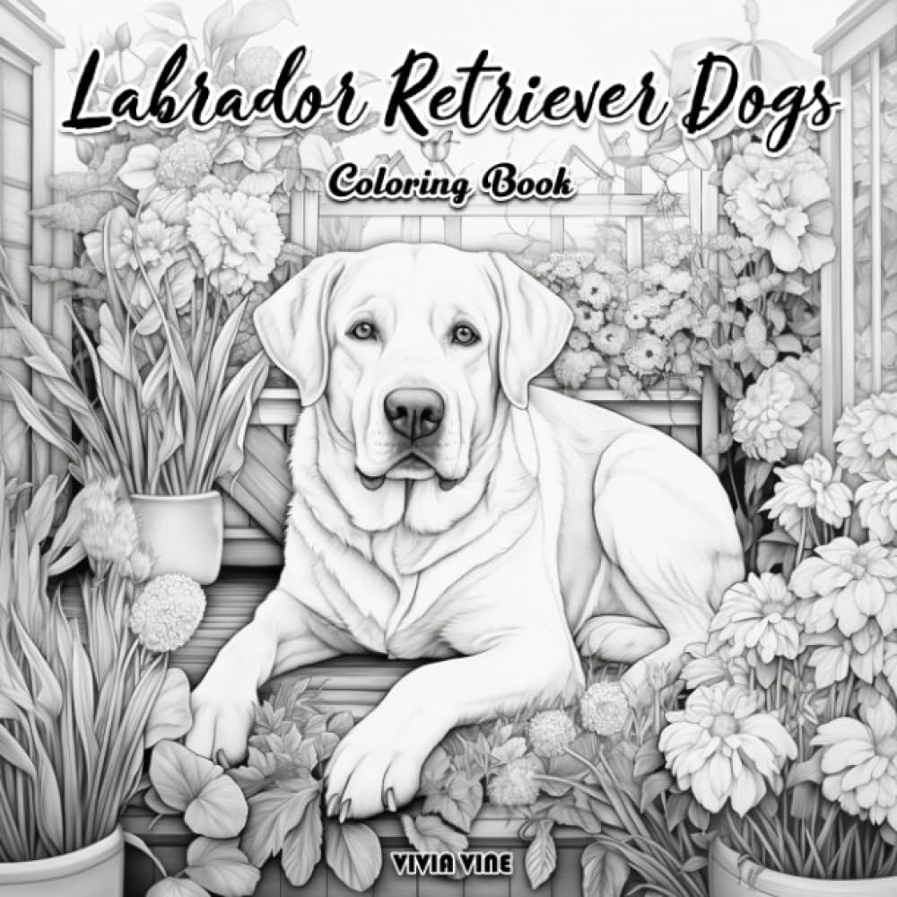 Labrador retriever dogs coloring book vine vivia vine vivia books