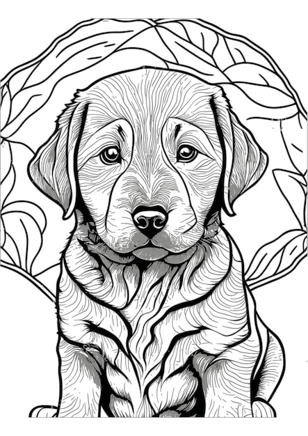 Premium vector vector dog outline coloring page coloring book illustration labrador retriever