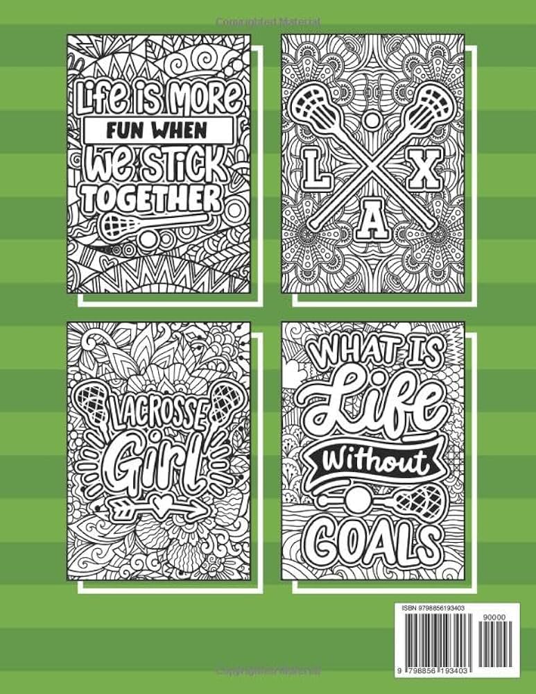 Lacrosse coloring book for adults a stress