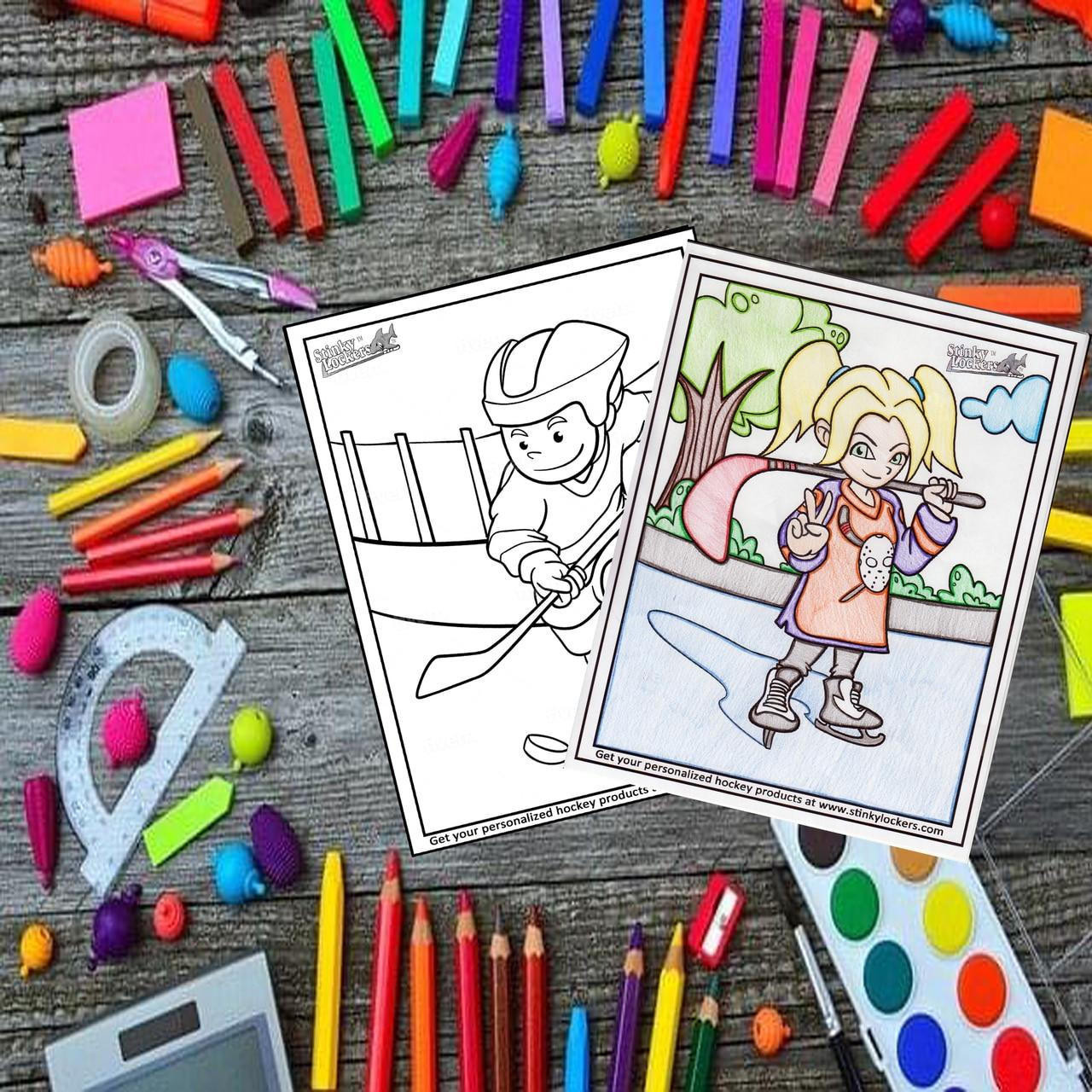 Hockey themed coloring pages