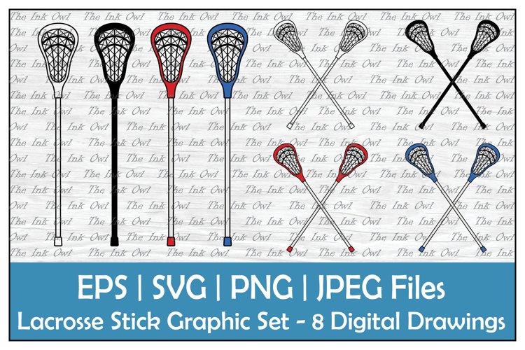 Lacrosse stick drawing design bundles