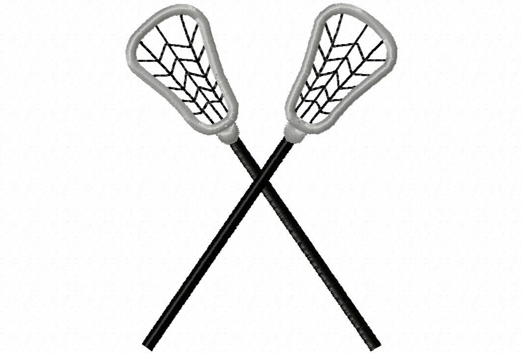 Lacrosse sticks applique machine embroidery design sizes