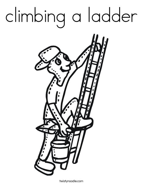 Climbing a ladder coloring page