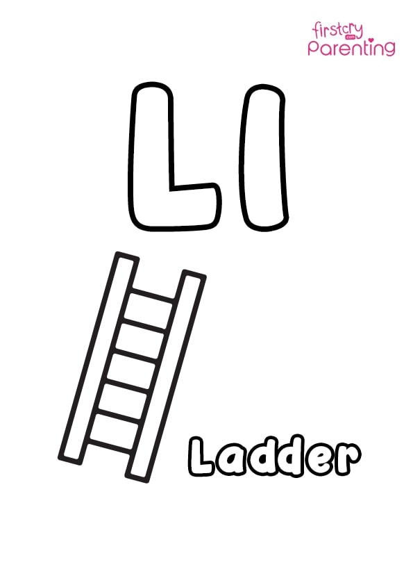 L for ladder coloring page for kids