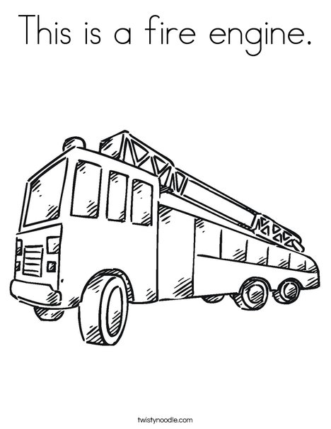 This is a fire engine coloring page