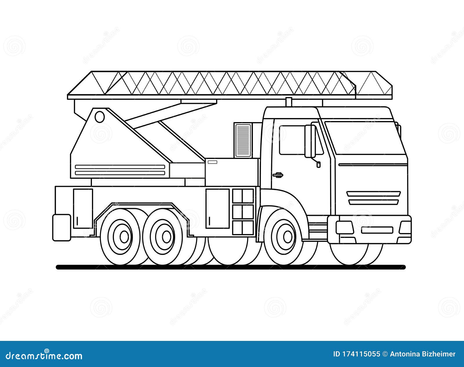 Fire truck ladder coloring stock illustrations â fire truck ladder coloring stock illustrations vectors clipart