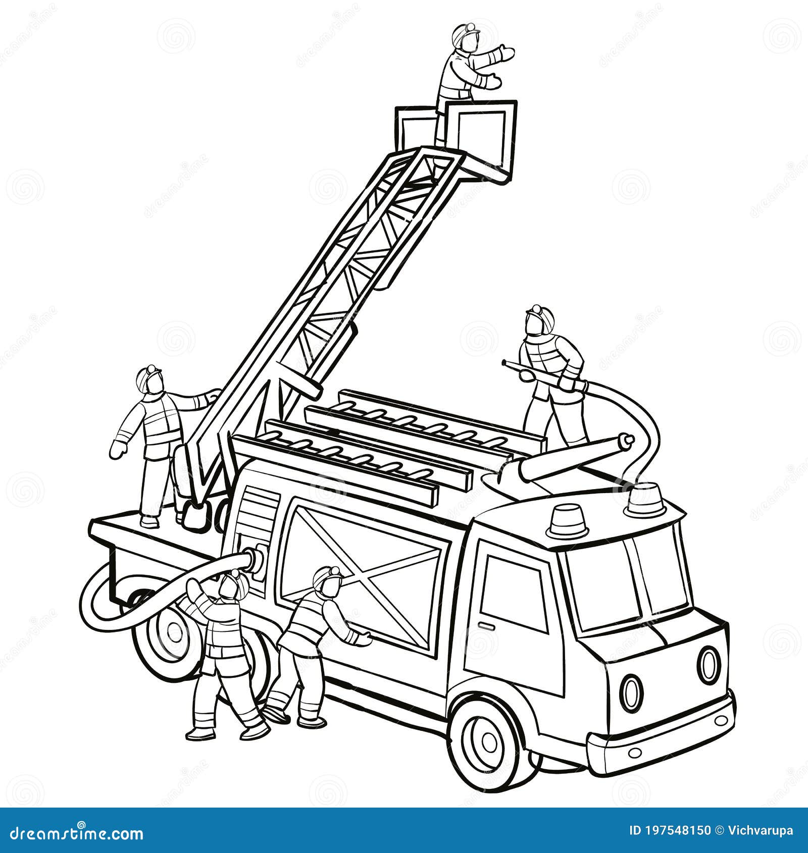 Fire truck ladder coloring stock illustrations â fire truck ladder coloring stock illustrations vectors clipart