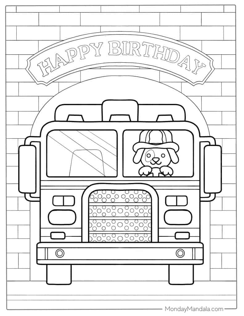 Fire truck coloring pages free pdf printables