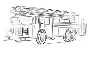 Fire truck coloring page tpt