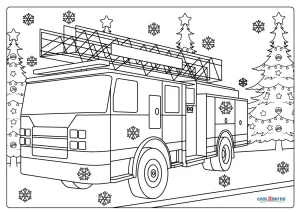 Free printable fire truck coloring pages for kids