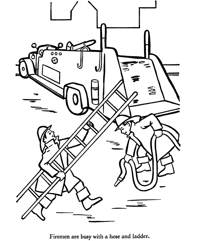 Free printable fire truck coloring pages for kids