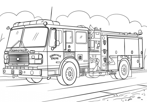 Fire truck coloring page free printable coloring pages