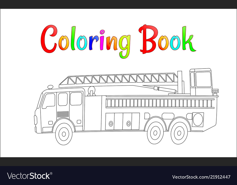 Fire truck coloring book pages royalty free vector image