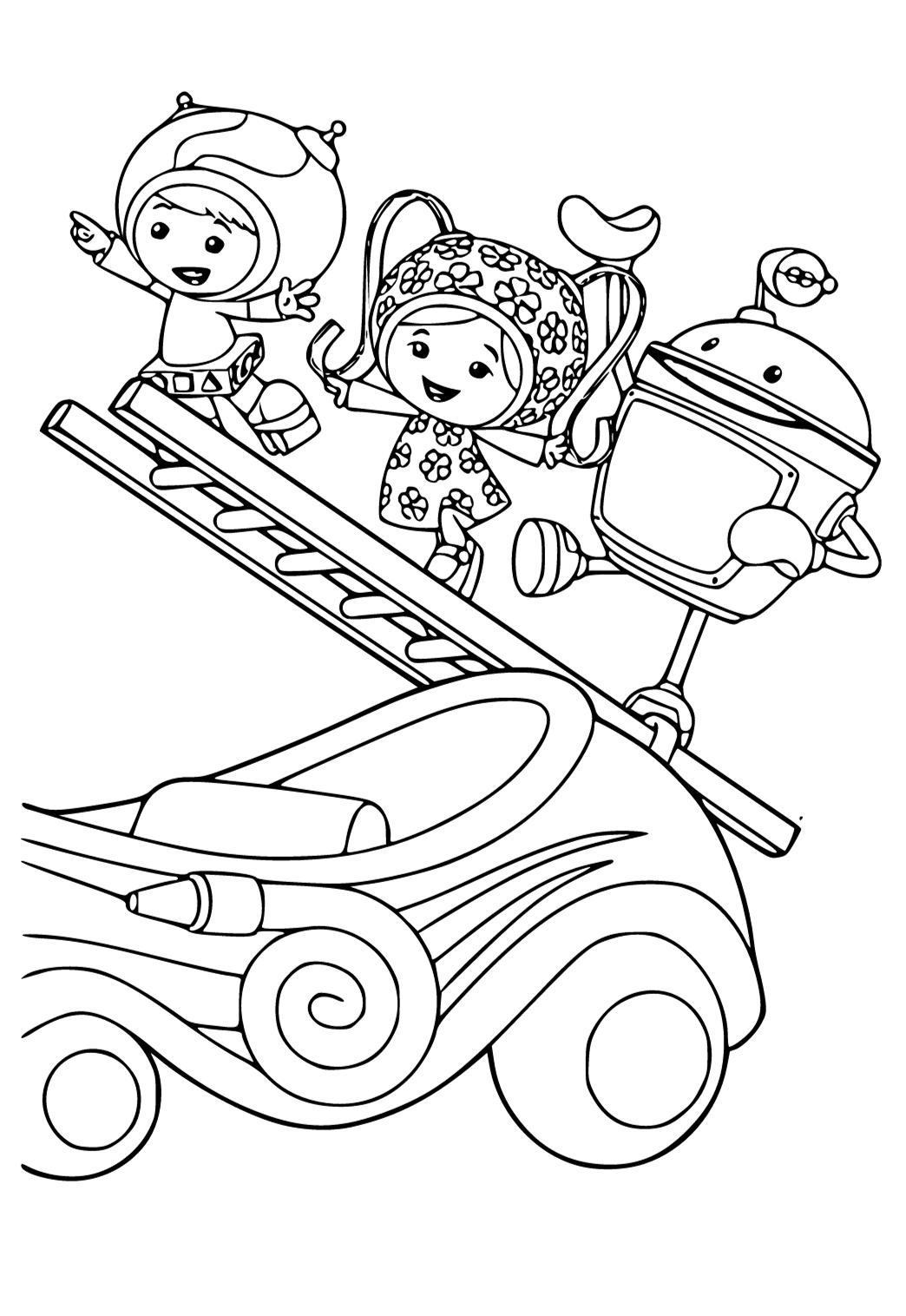 Free printable team umizoomi ladder coloring page for adults and kids