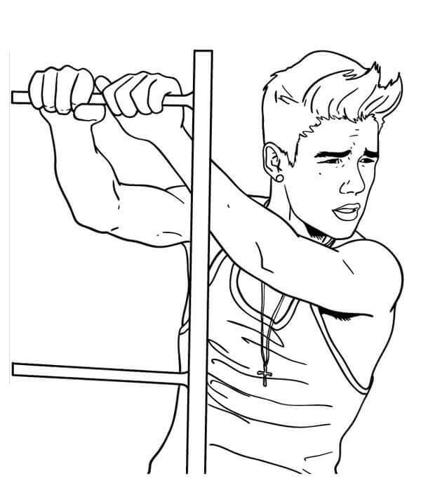 Justin bieber was climbing up the ladder coloring page