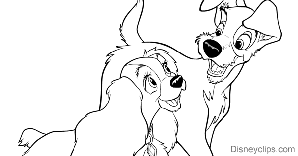 Lady and the tramp coloring pages