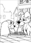 Lady and the tramp coloring pages free coloring pages