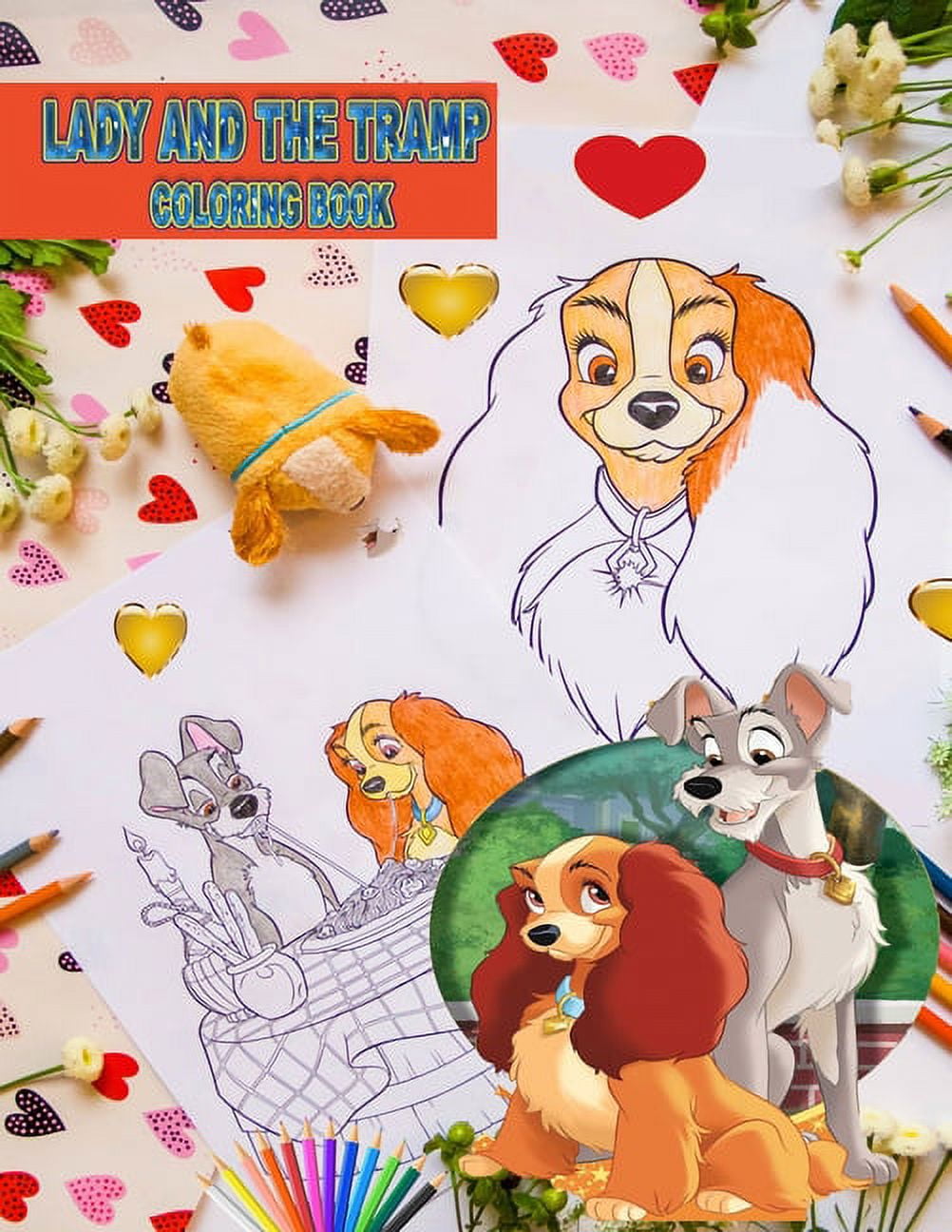 Lady and the tramp coloring book for kids all age activity book other