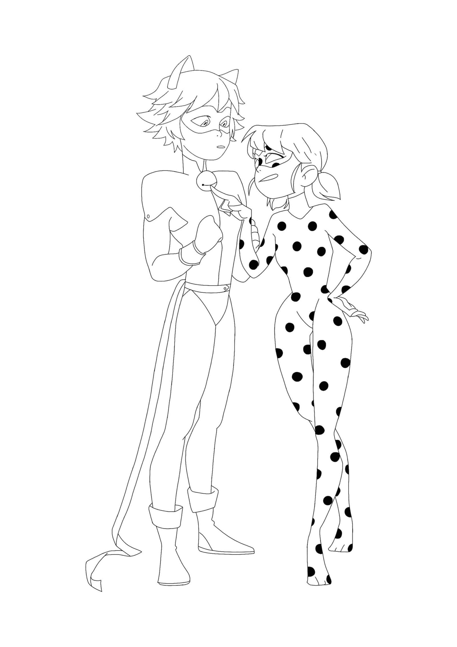 Ladybug and cat noir coloring pages