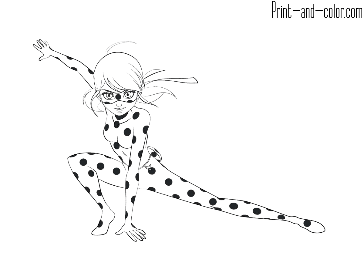 Miraculous tales of ladybug cat noir coloring pages print and color