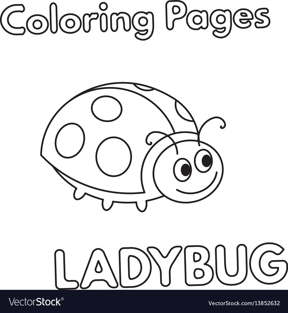 Cartoon ladybug coloring book royalty free vector image