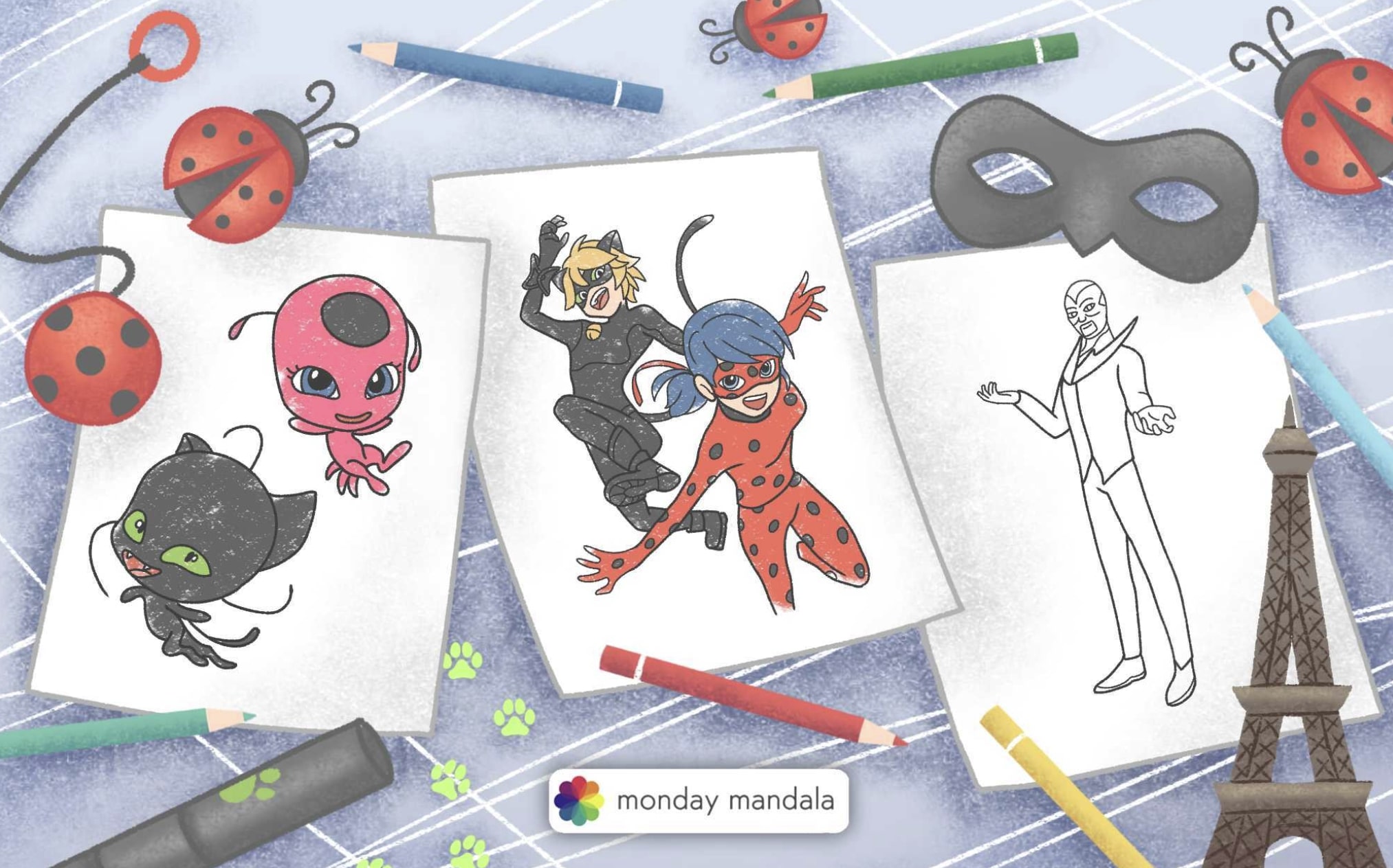 Miraculous ladybug coloring pages free pdf printables