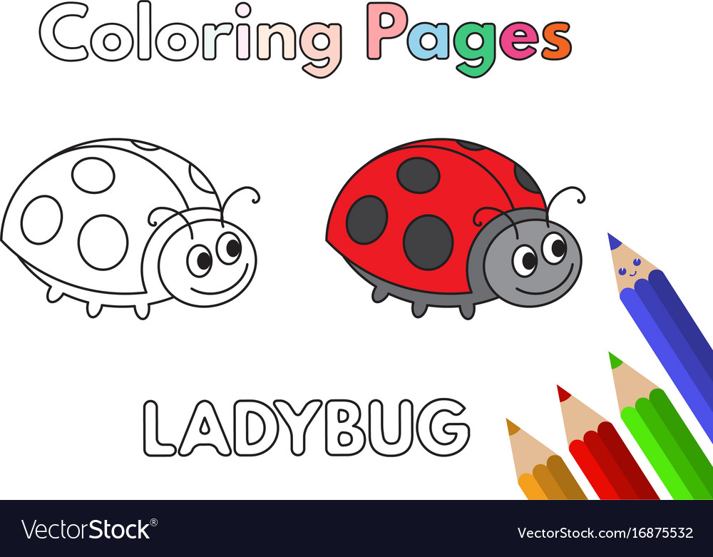 Cartoon ladybug coloring book royalty free vector image