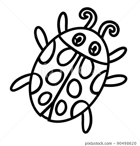 Ladybug coloring page isolated for kids