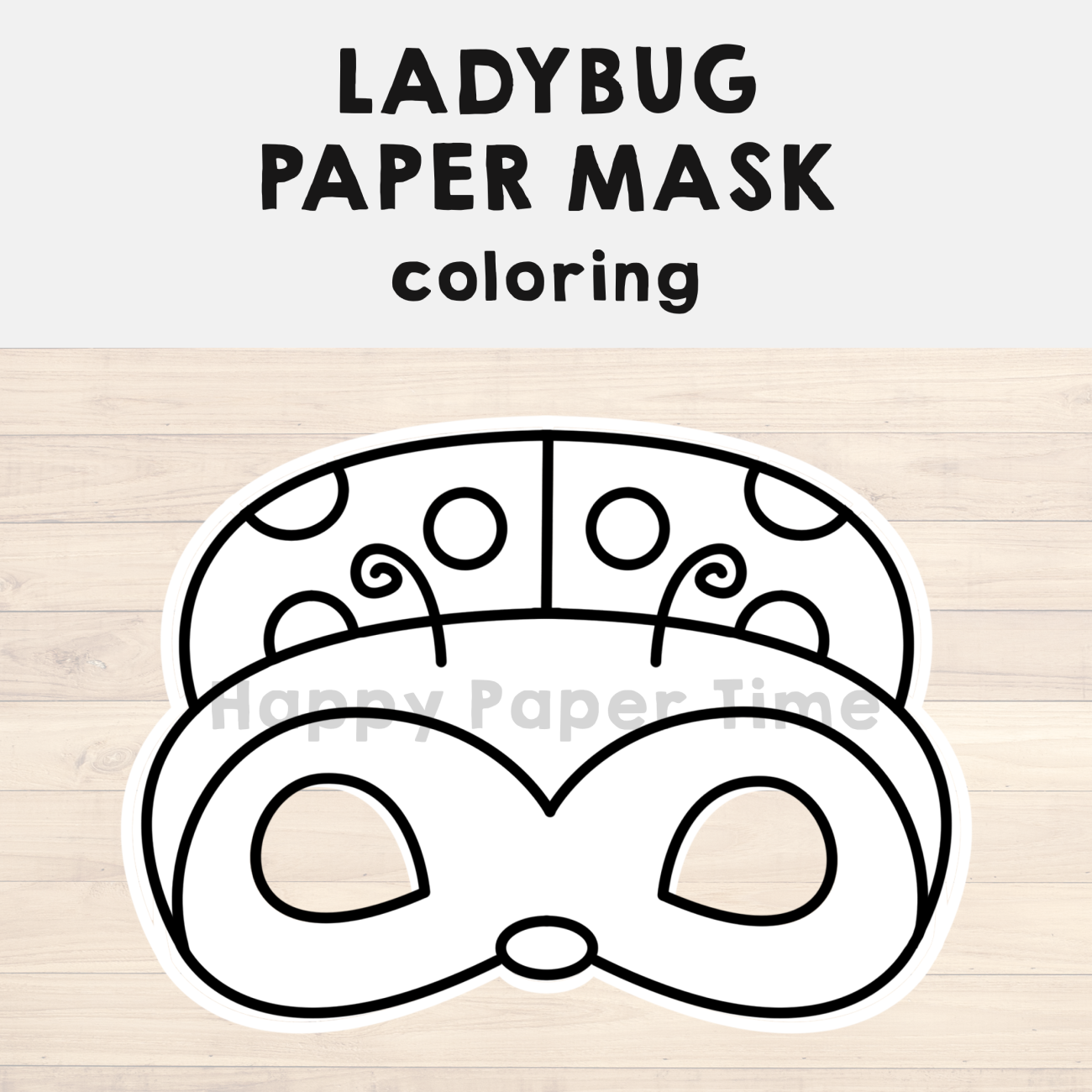 Ladybug paper mask printable insect coloring craft activity template made by teachers