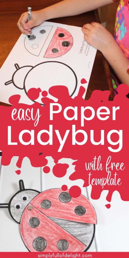 Easy paper ladybug craft for kids free printable