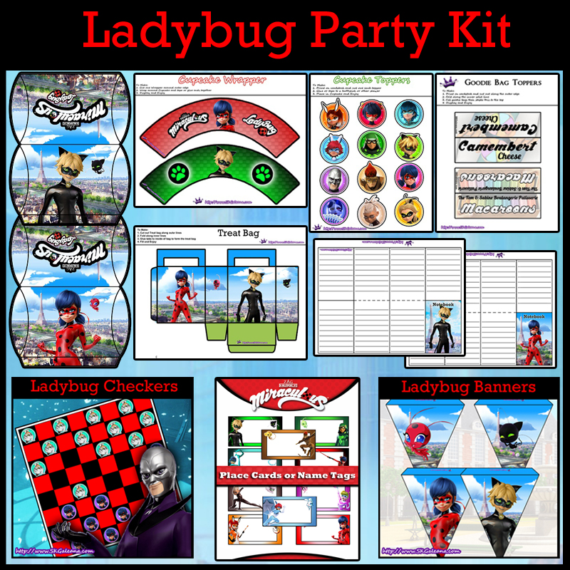 Miraculous ladybug printables featuring ladybug and cat noir â