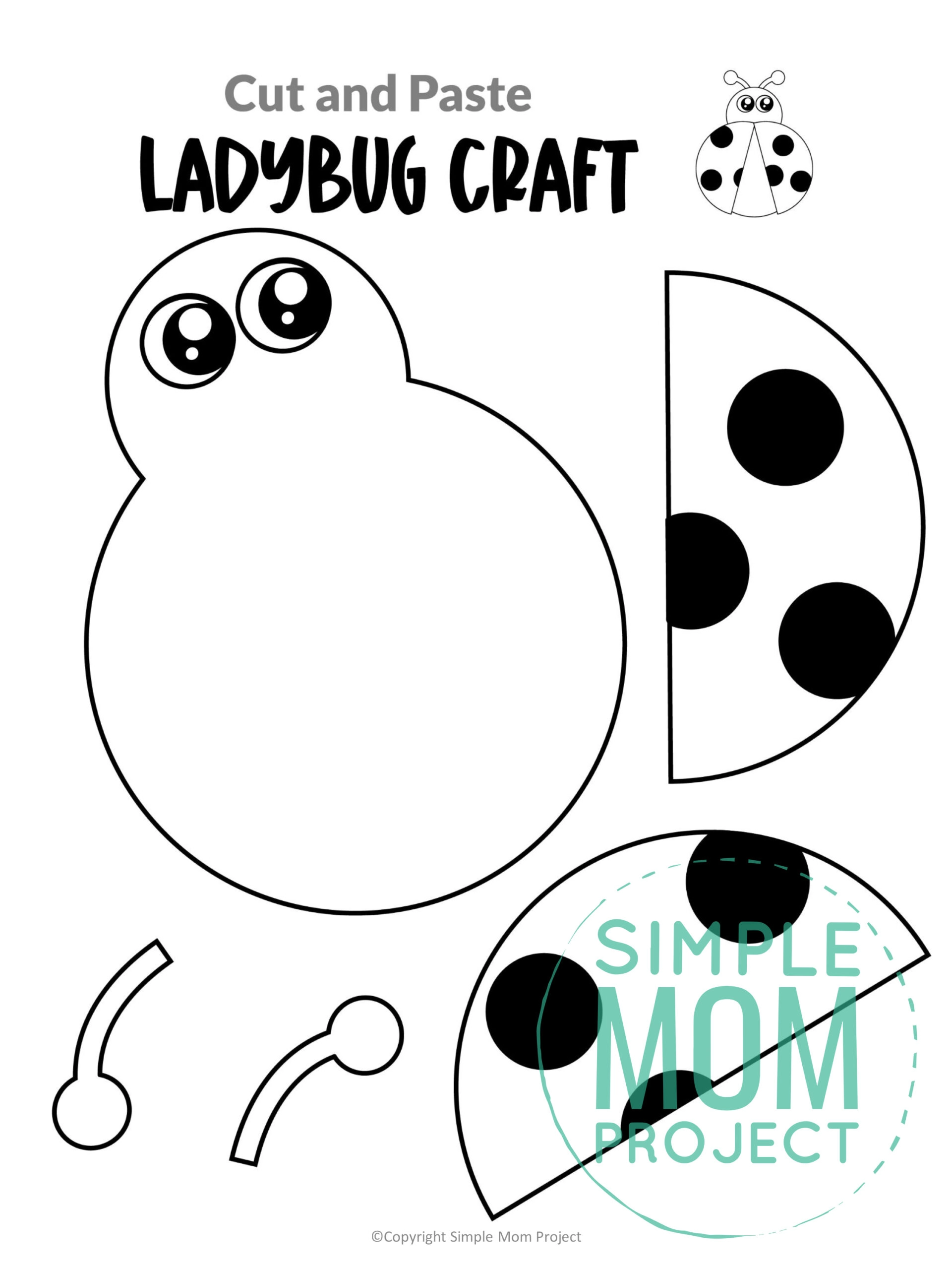 Free printable ladybug craft template â simple mom project