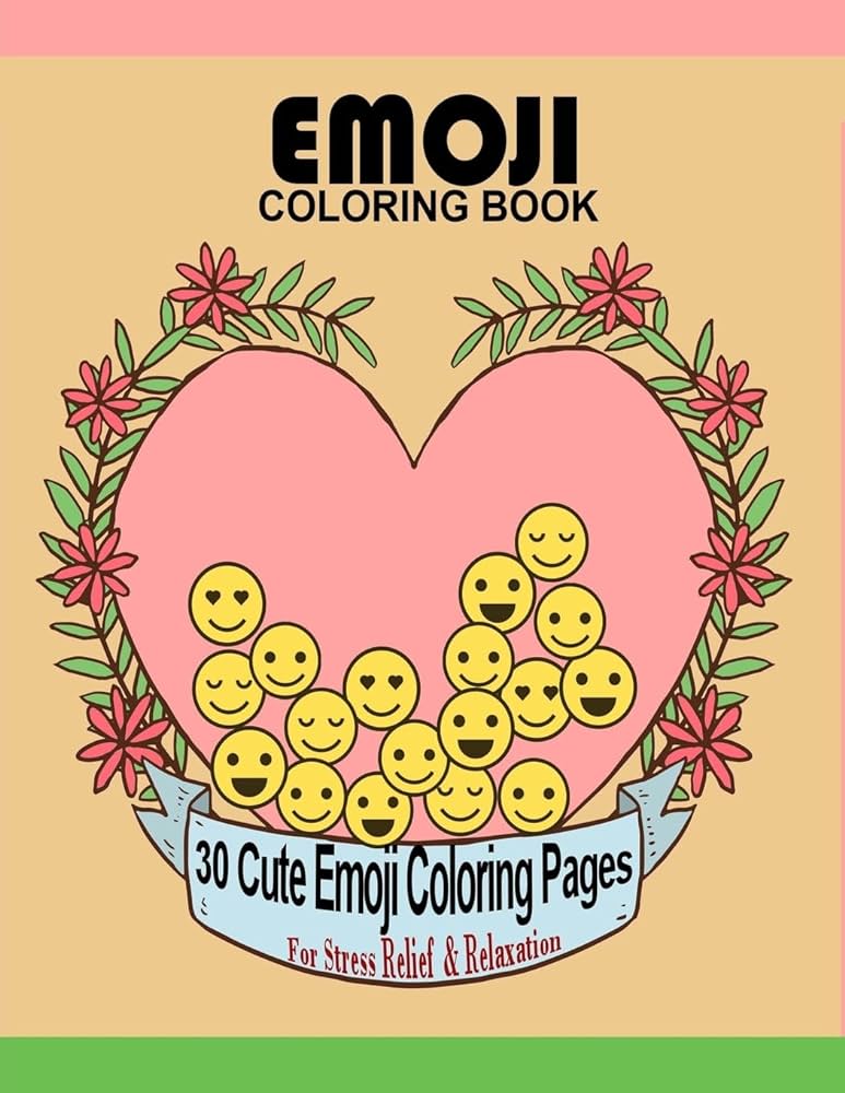 Emoji coloring book cute emoji coloring pages for stress relief relaxation large x big book emoji coloring books volume books imagination coloring books