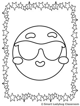 Back to school activities emoji coloring pages first week of school