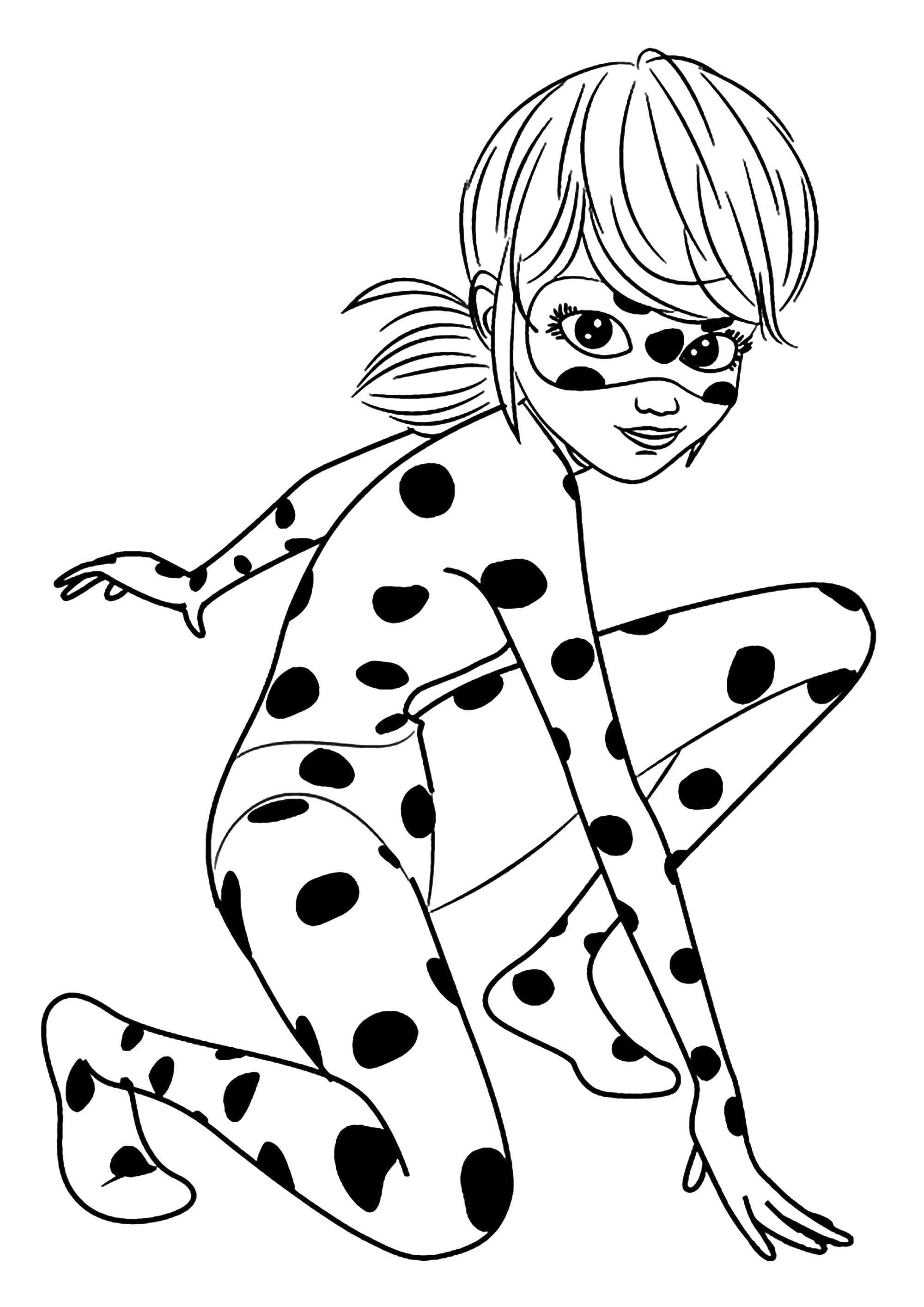Miraculous lady bug coloring for children