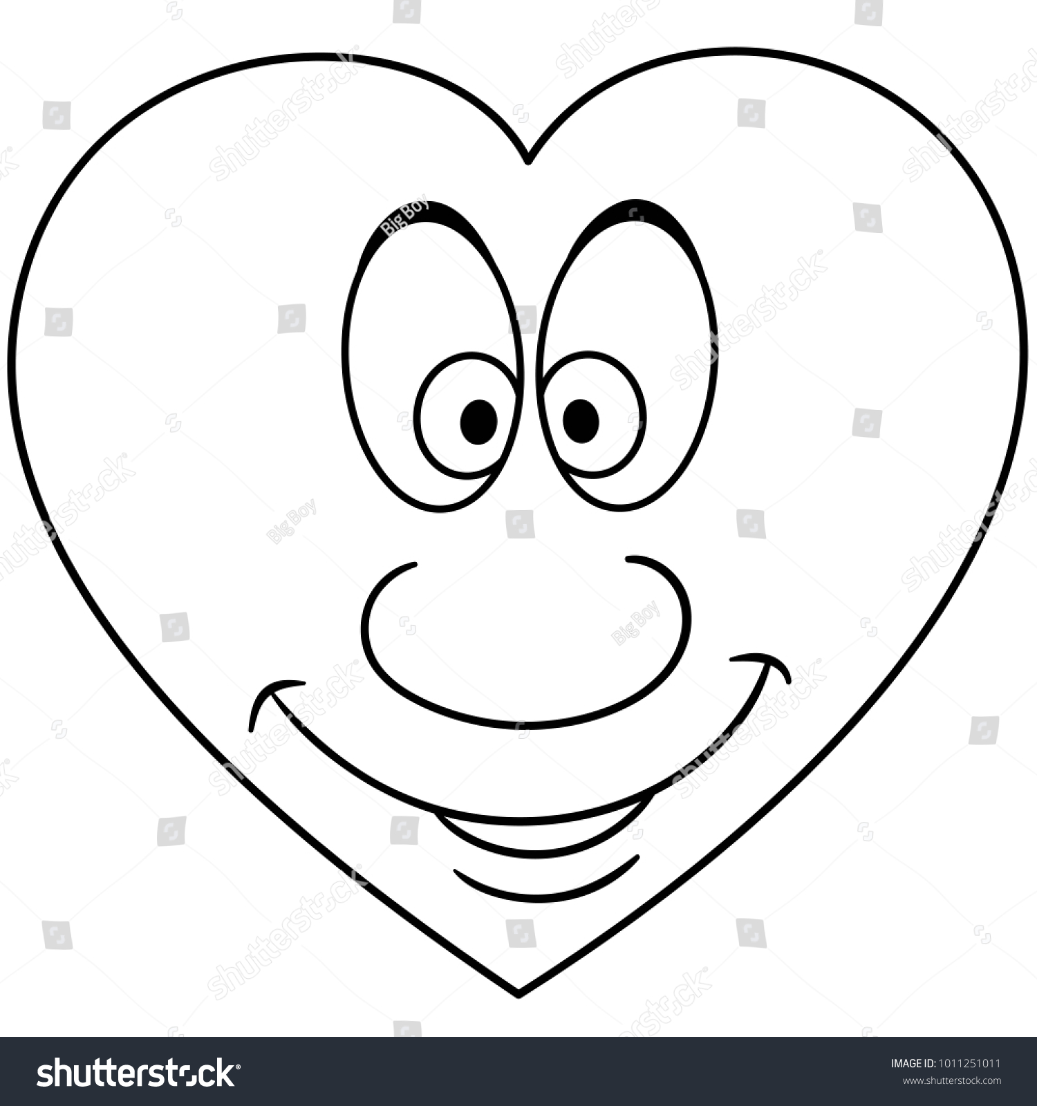 Coloring page coloring book cartoon heart stock vector royalty free