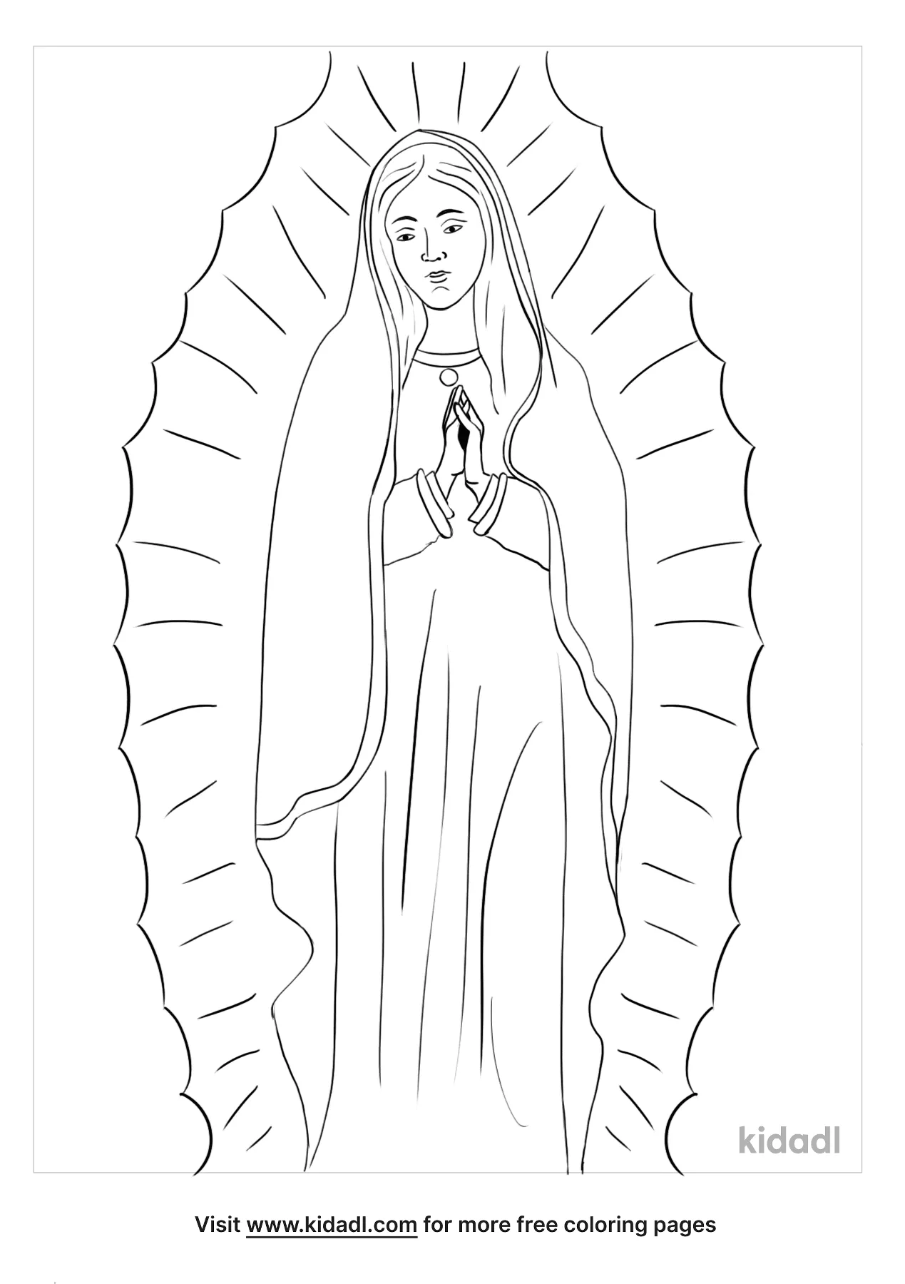 Free our lady of guadalupe coloring page coloring page printables