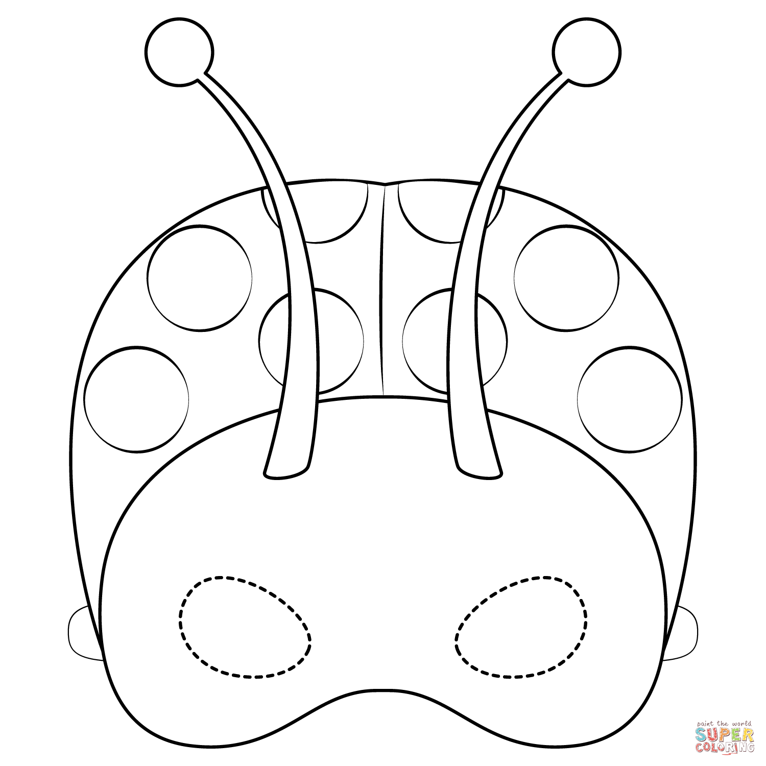 Ladybug mask coloring page free printable coloring pages printable coloring masks free printable coloring pages animal mask templates