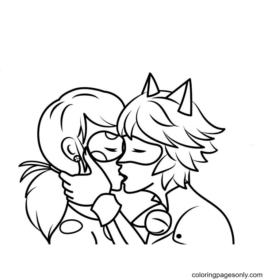 Ladybug and cat noir coloring pages