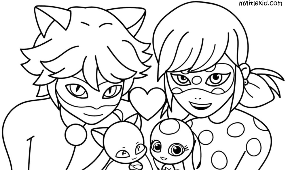 Coloring pages of ladybug and cat noir â print or download for free