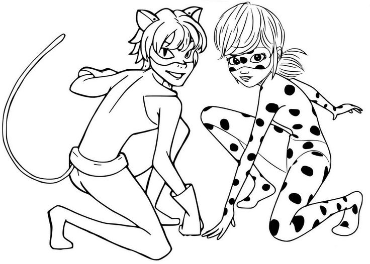 Ladybug and cat noir coloring page cartoon coloring pages ladybug coloring page coloring pages