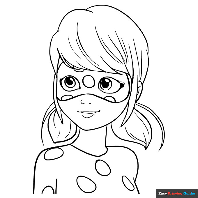 Miraculous ladybug coloring page easy drawing guides