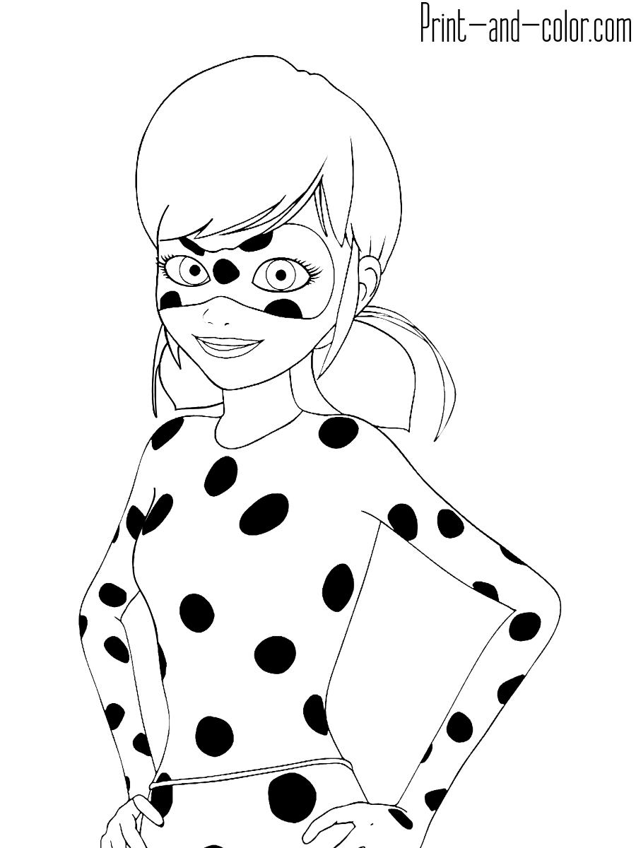 Miraculous tales of ladybug cat noir coloring pages print and color