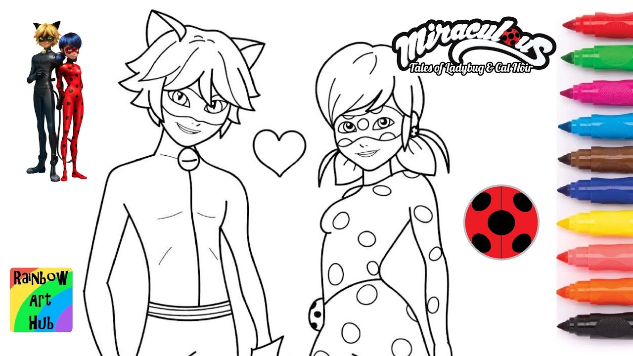 Miraculous ladybug cat noir coloring pages