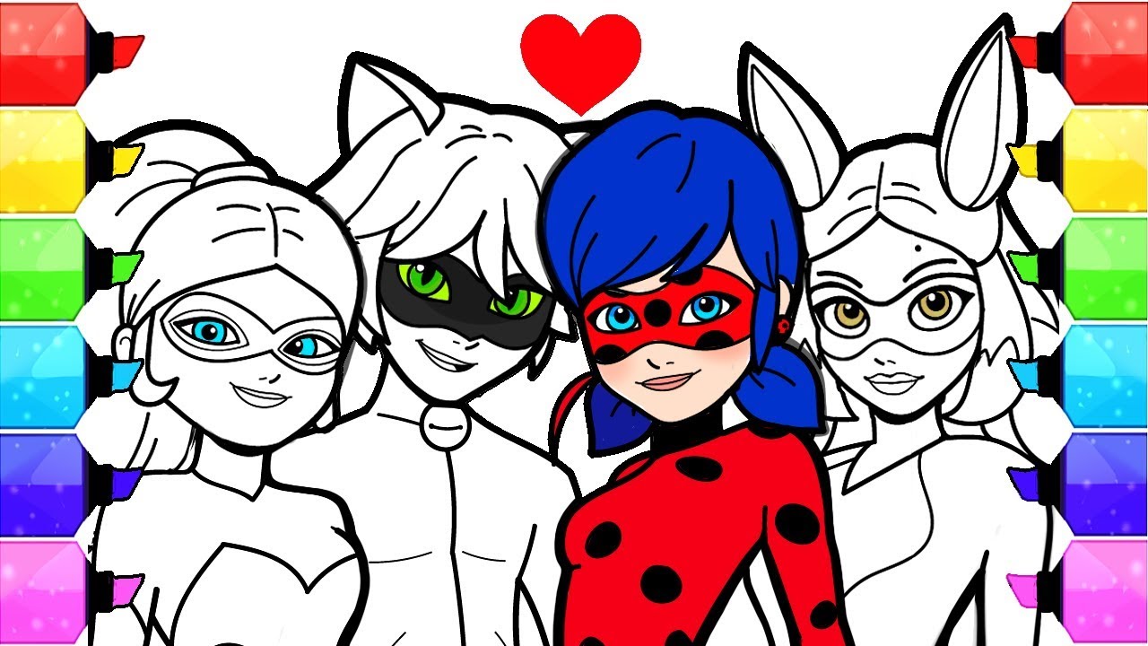 Miraculous ladybug coloring pages how to draw and color ladybug coloring book marinette adrien
