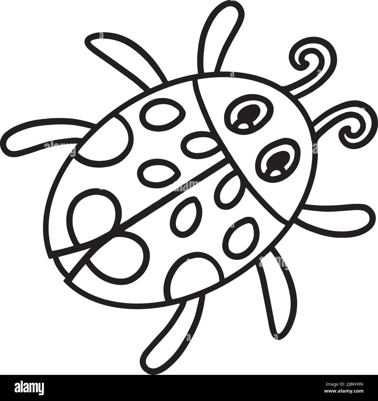 Ladybug coloring page isolated for kids stock vector image art