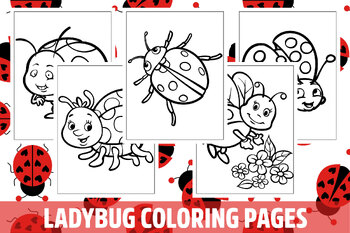 Ladybug coloring pages for kids girls boys teens birthday school activity